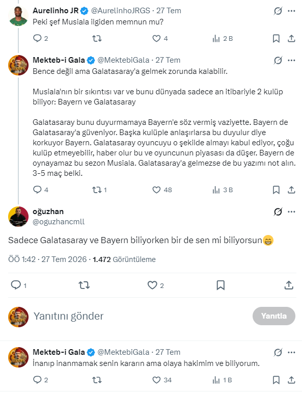 MektebiGala's tweet photo. Musiala ile ilgili 20 gün önce bunları yazmıştım. Haklı olanın acelesi yoktur. 👍 https://t.co/NxOMQszzh1