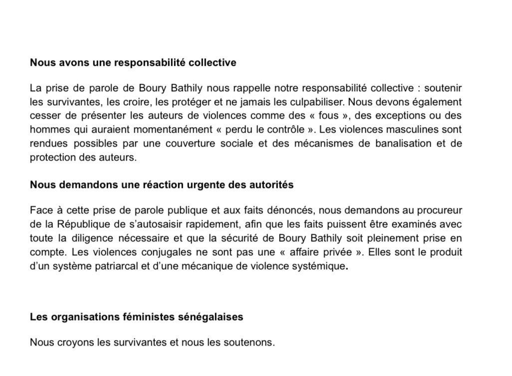 CollFemSn's tweet photo. Total soutien à Boury Bathily! 
La mécanique des violences conjugales 👇🏿👇🏿👇🏿 https://t.co/TB1nshhF9e
