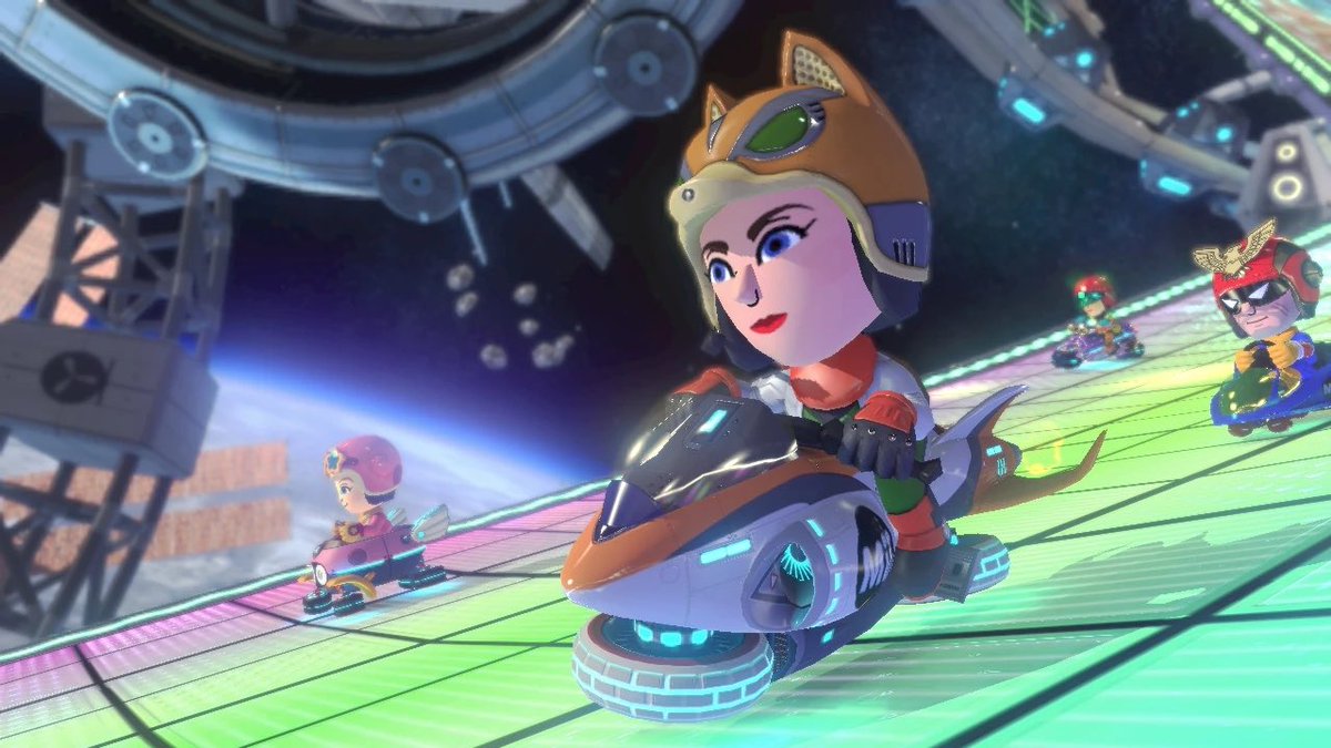 WaffleRobot's tweet photo. @SamLeakss The girl on the top left reminds me of the StarFox Mii outfit on Mario Kart 8 Deluxe https://t.co/dVVuKG2GBO