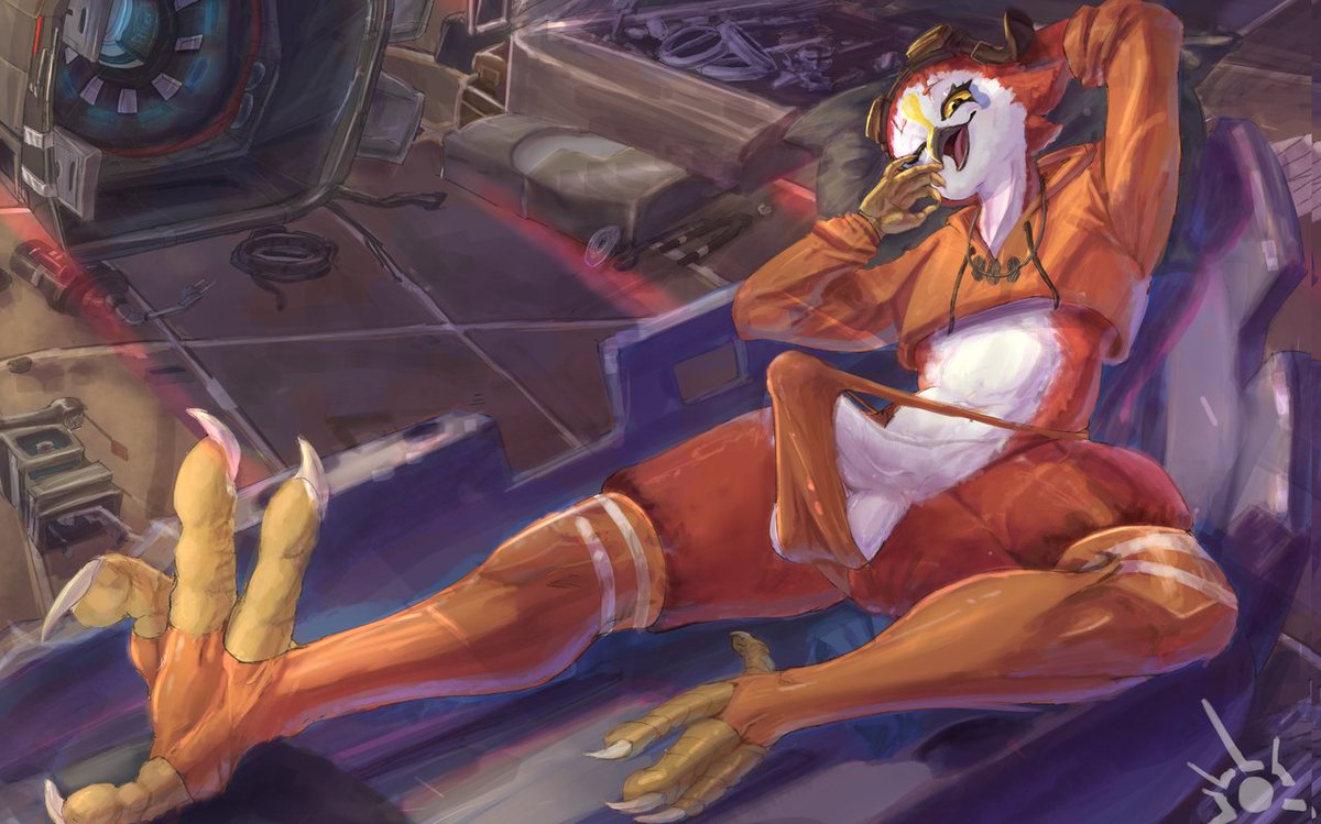 Owlouter's tweet photo. looks likes he likes doing more then just work in his office. commission for a friend 
#furryartㅤㅤㅤ #commissionㅤ https://t.co/LMD2Ptvrhm
