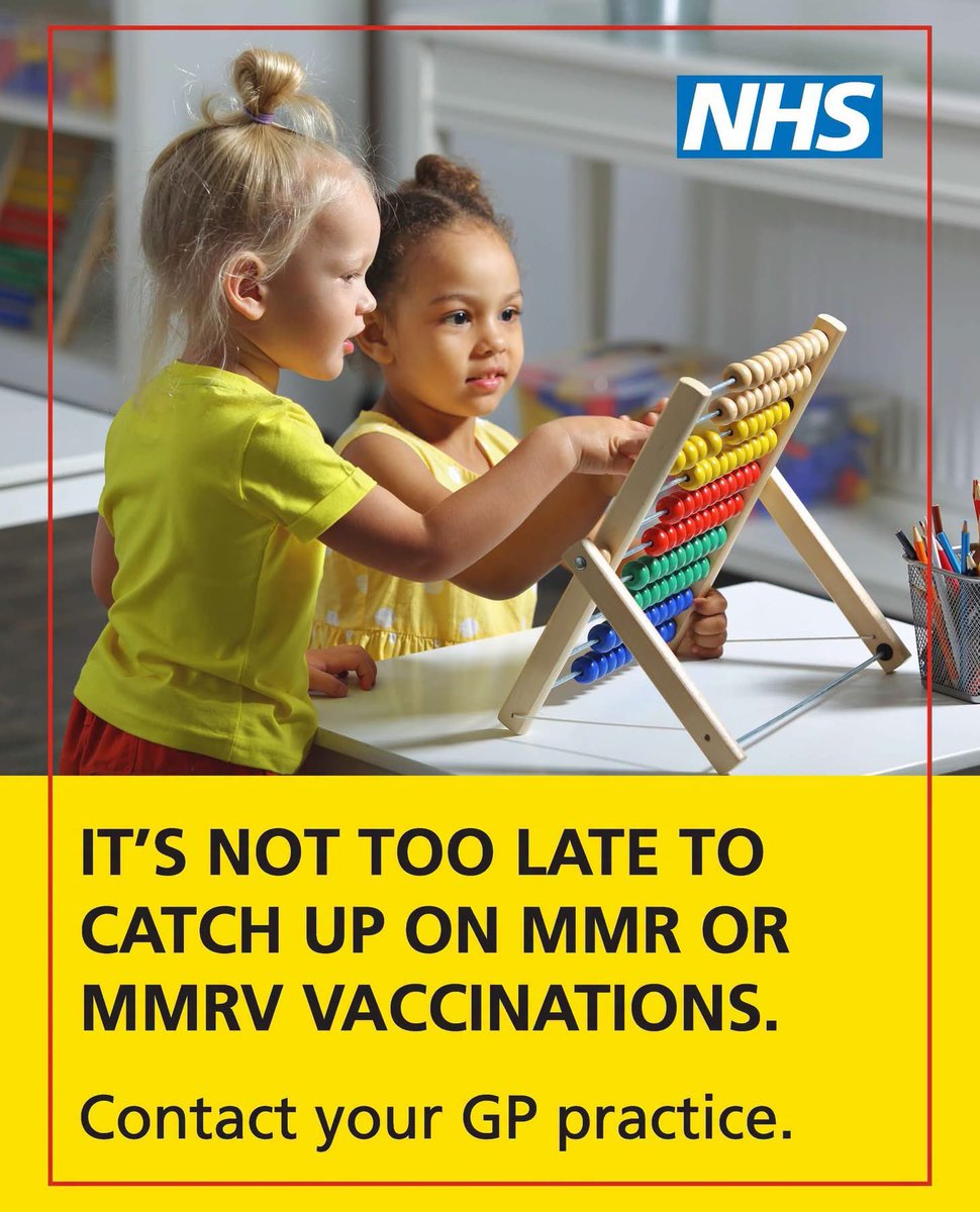 SPMCHarrow's tweet photo. Has your child missed one or both doses of their MMR or MMRV vaccine? 

The NHS MMRV vaccine helps protect against measles, mumps, rubella and chickenpox. 

If your child is invited, book their appointment with us. https://t.co/cuaE5UXLM5