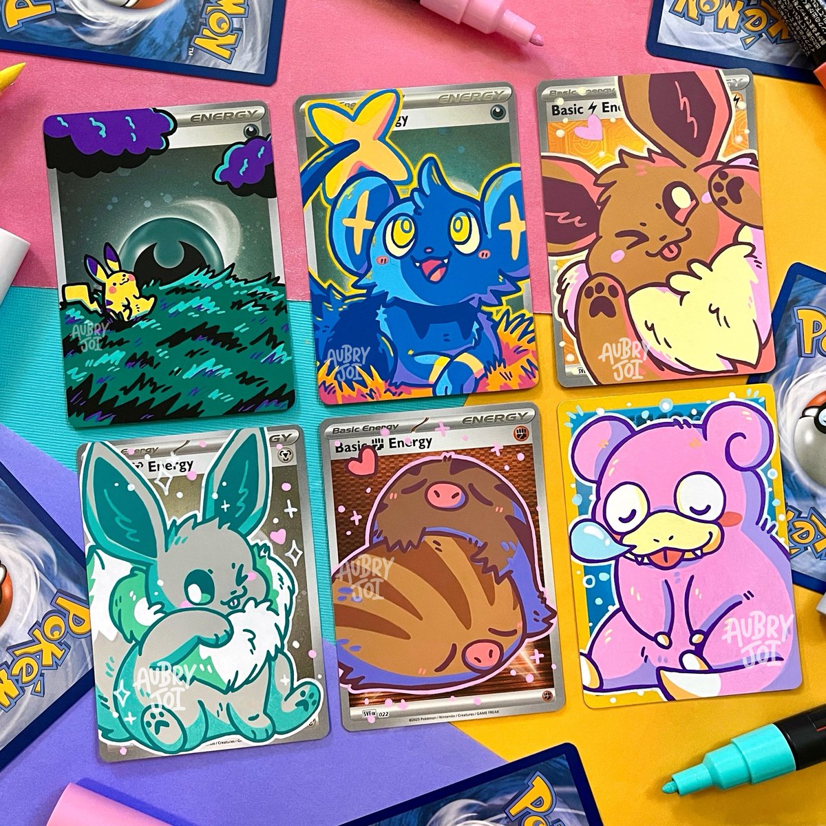 aubryjoi's tweet photo. Some recent painted cards I did! ⭐️ https://t.co/gOSWR9hyBY