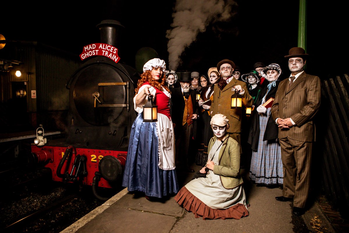 nymr's tweet photo. Mad Alice's Ghost Train returns for three nights only, 18 &amp; 25 October and 1 November.

A theatrical journey across the moonlit moors, with a complimentary York Gin included.

Tickets from £35, minimum age 14. #NYMR #MadAlice https://t.co/DiQjujPn5u https://t.co/vsB60ZWSWH