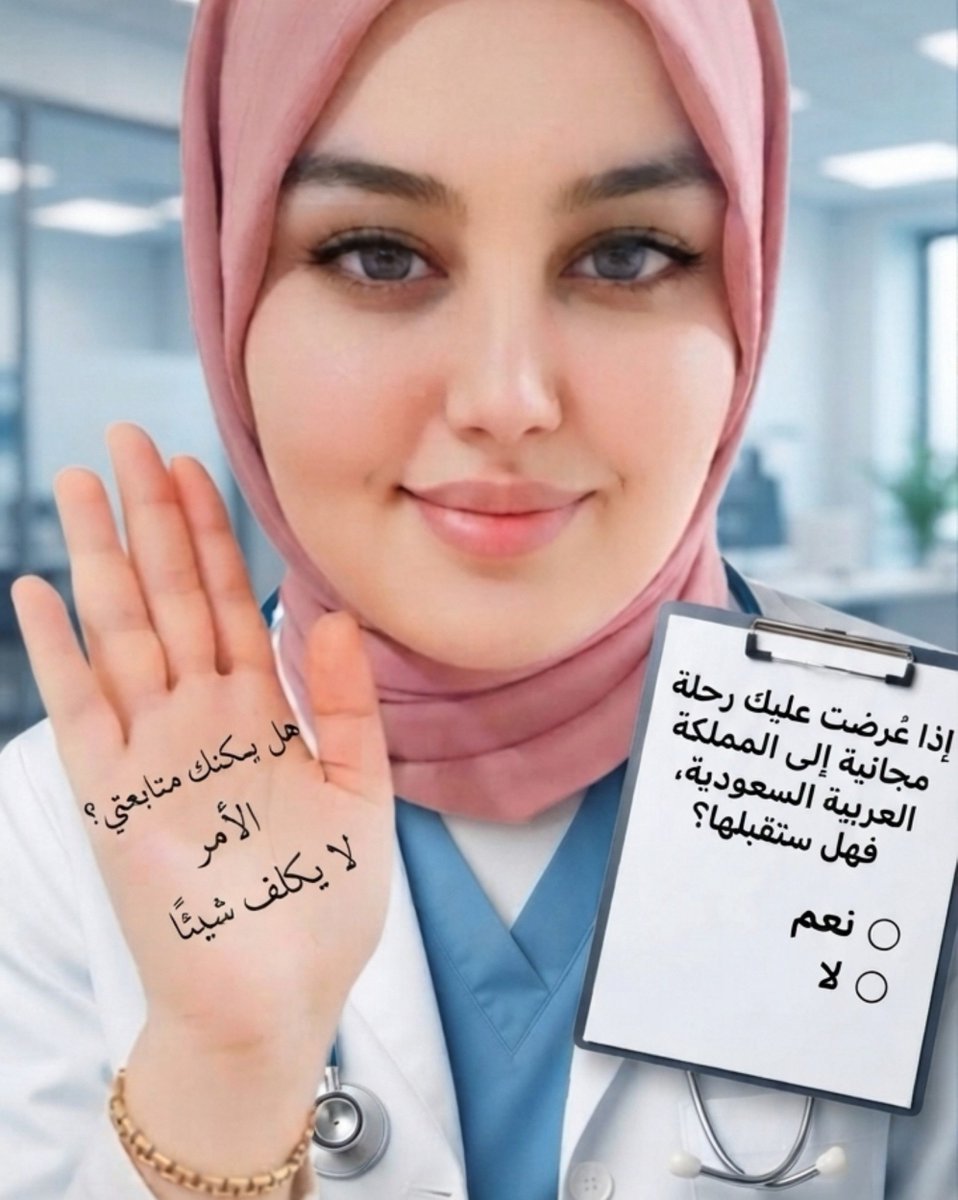 fatoo__ma's tweet photo. إذا عُرضت عليك رحلة مجانية إلى المملكة العربية السعودية🇸🇦، فهل ستقبلها؟

○ نعم

○ لا https://t.co/MAIJiWye7K