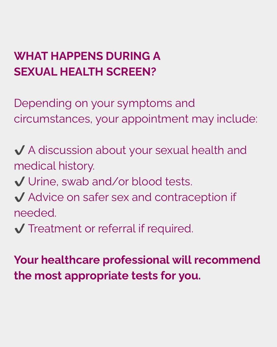dublinwellwoman's tweet photo. What happens at a #SexualHealth Screening? 👇🏻 https://t.co/aPzTQntnwz
