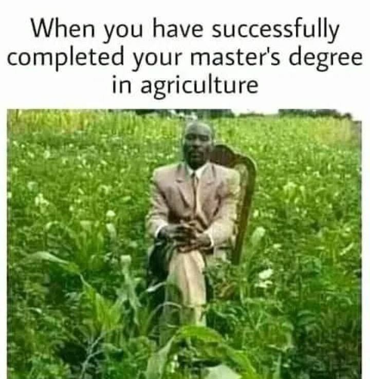 Legend6p's tweet photo. When you finished degree in Agriculture 😂😂😂 https://t.co/cE75TbfF0r