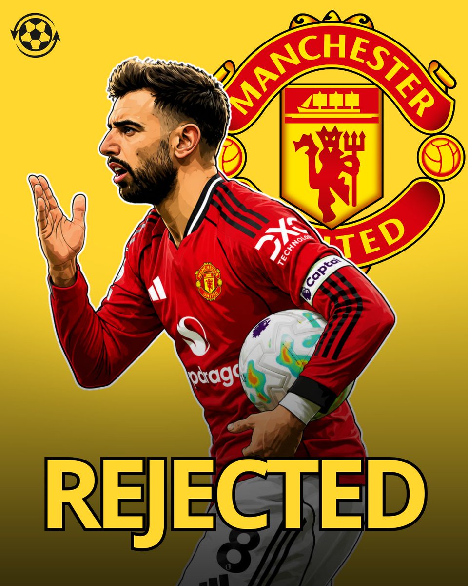 DeadlineDayLive's tweet photo. 🚨 Bruno Fernandes has REJECTED Manchester United’s latest contract proposal. 🇵🇹

United offered the captain a pay rise worth just €500,000-a-year, but it was not enough to convince him to extend. 

As things stand, Fernandes could leave for FREE next summer if United decide against triggering their one-year option.

(Source: @SachaTavolieri)