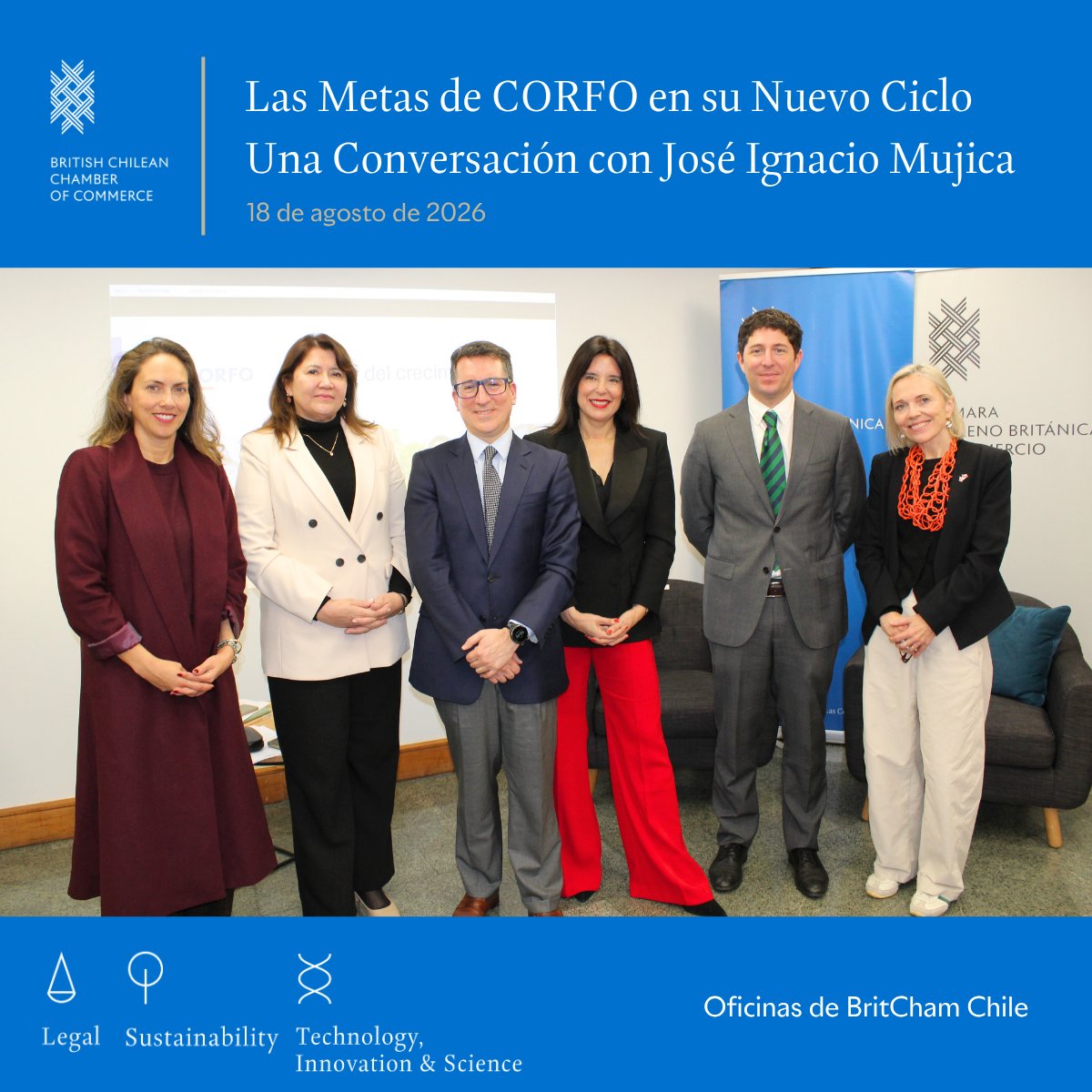 Britcham_Chile's tweet photo. 🔵 Hoy en BritCham Chile recibimos a José Ignacio Mujica, Vicepresidente Ejecutivo de CORFO, para conversar sobre productividad, innovación, IA, financiamiento, sostenibilidad y desarrollo regional, y sobre cómo fortalecer la conexión entre CORFO y las empresas.
#BritCham #CORFO https://t.co/7GZHEDDUeo