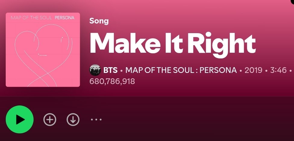 seren_0613's tweet photo. 📊"Make It Right" has surpassed 680M streams on Spotify following Spotify combining the versions!

(It is happening to alot of Artists) https://t.co/C65vp4qGo5