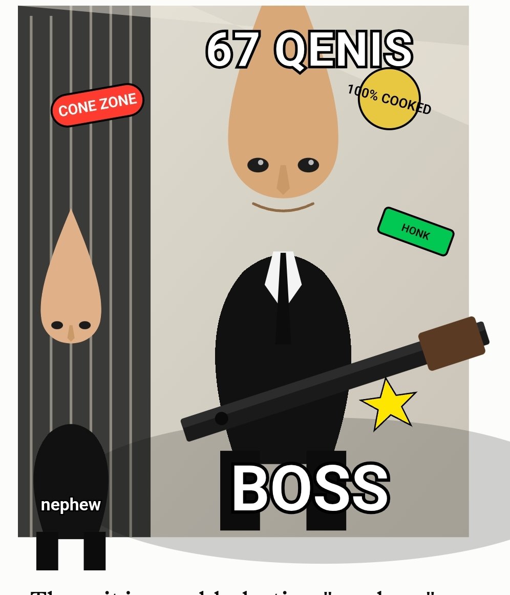 Thedonnbe's tweet photo. @solana2xdev cone head. no forehead. all boss.

ain't asking permission. lfg 🔻💼🔫

let the mills come. $67QENIS Boss
Someone should create a CT around this https://t.co/28MDpXNQRr