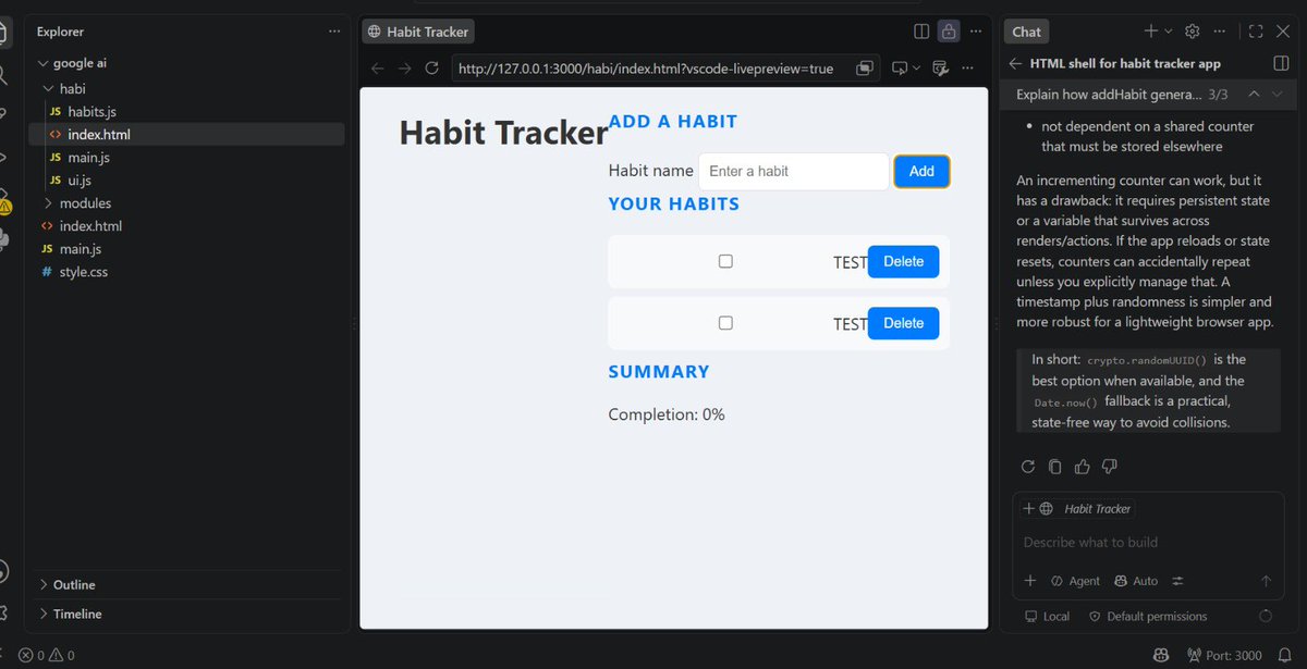 teex67's tweet photo. Just finished some fun coding labs today🚀💻

Built these mini projects:
📌 Habit Tracker
📌 Tech landing page
📌 Pricing card
📌 Tic-Tac-Toe game
#WebDev #weclouddata #SDA https://t.co/GZfw6PB7kA