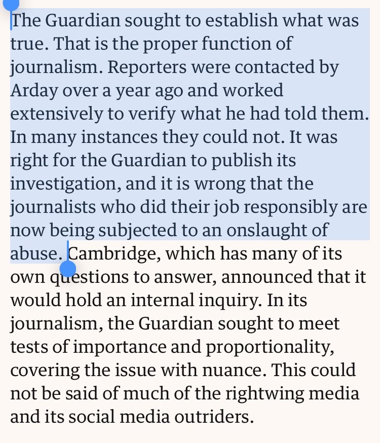 treesey's tweet photo. ‘The Guardian sought to establish what was true. That is the proper function of journalism. Reporters were contacted by Arday over a year ago and worked extensively to verify what he had told them. In many instances they could not’

https://t.co/08OIRC3ne7 https://t.co/ootOGINN7k