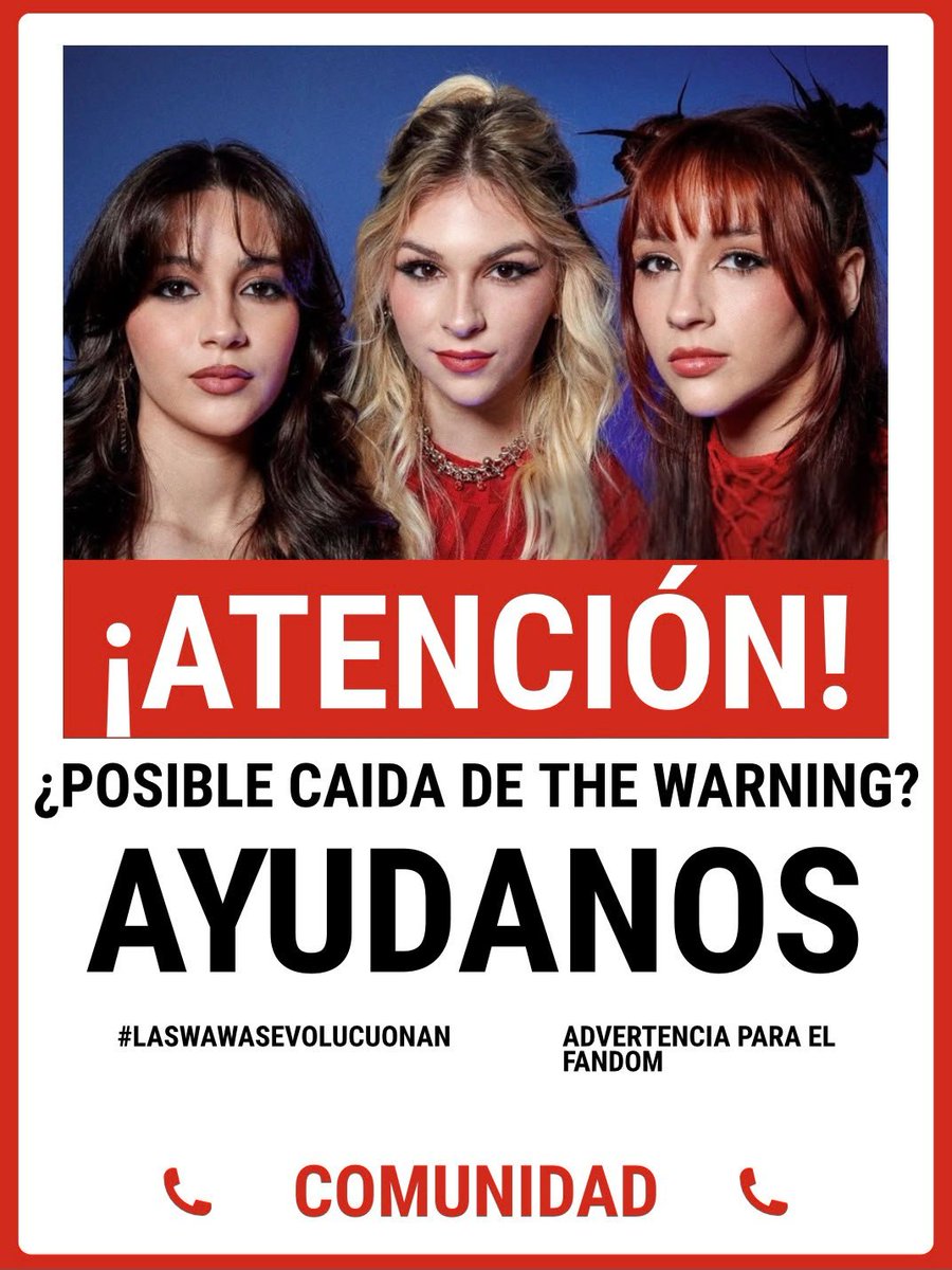 Wawas_Evolve's tweet photo. ⚡ ┆ ¡ 𝐍ew 𝐖arning !

- ¿Posible caída de The Warning? -

Las malas decisiones tomadas por el equipo de TW, Rudy y la disquera, ha aumentado nuestra preocupación al respecto del futuro de la banda. Gracias a esto hemos decidido alzar la voz al respecto, creamos WAWAS EVOLVE. No dejemos que el fanatismo nos ciegue, tomemos importancia ante las problemáticas que afectan directamente a The Warning y hagamos algo al respecto.

Esto es WAWAS EVOLVE.

#laswawasevolucionan