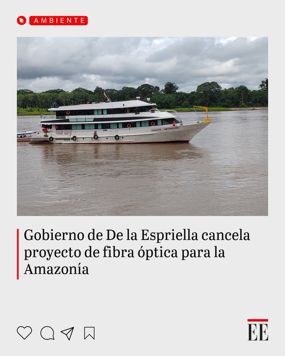 elespectador's tweet photo. Gobierno cancela proyecto de fibra óptica para la Amazonía por riesgos técnicos, ambientales, financieros y de cobertura.👉🏻 https://t.co/ZGXcQTX8nE https://t.co/49sE9ys7VM
