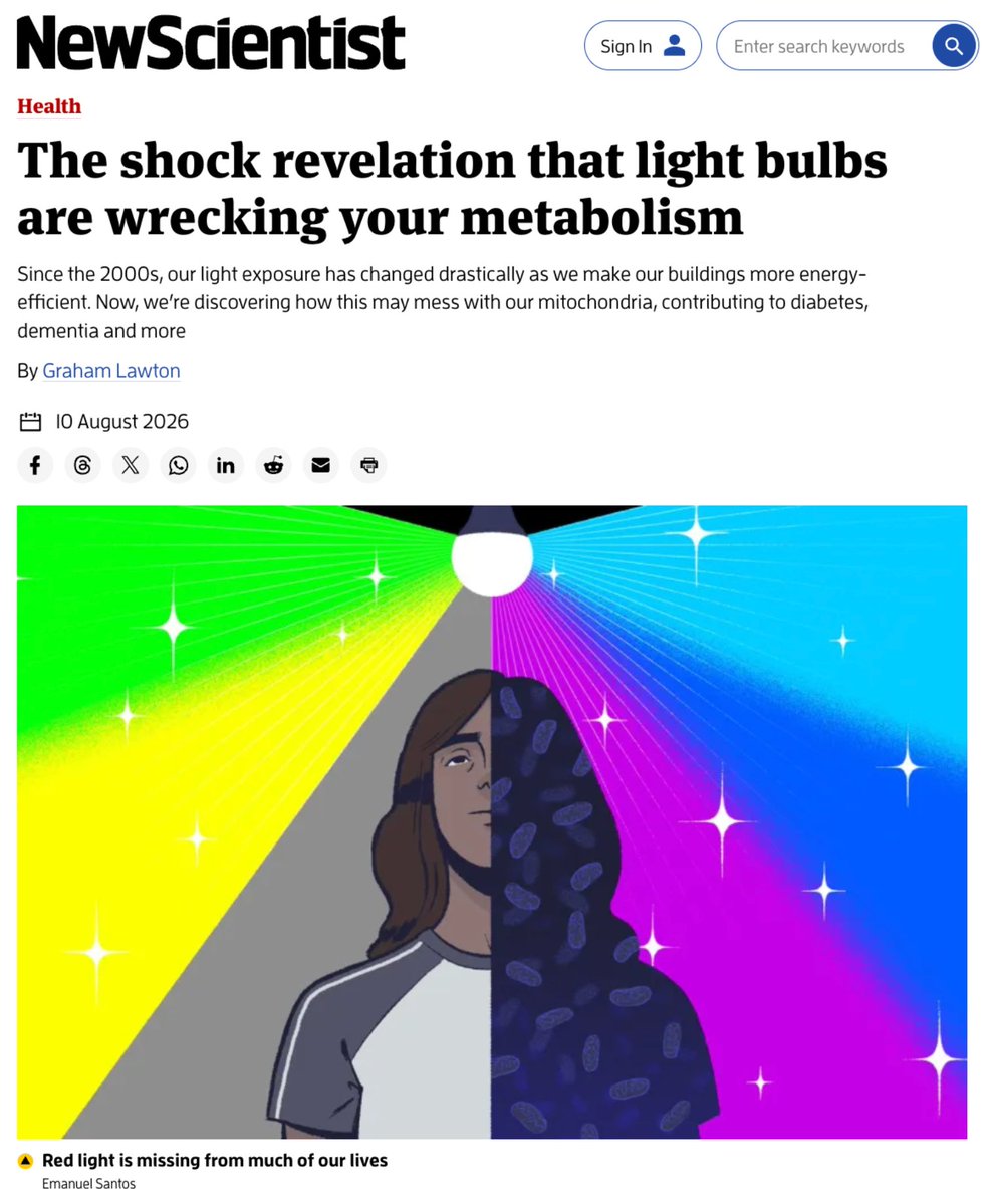 BowTiedPhys's tweet photo. Get ready for mainstream health to finally see the light as a nutrient story

LEDs → hyper-palatable, inflammatory food
Full-spectrum sun dose → micronutrient-dense whole food
Red/IR + incandescents → targeted supplementation

Congrats on being light years ahead (again) https://t.co/CbBa3tohCS