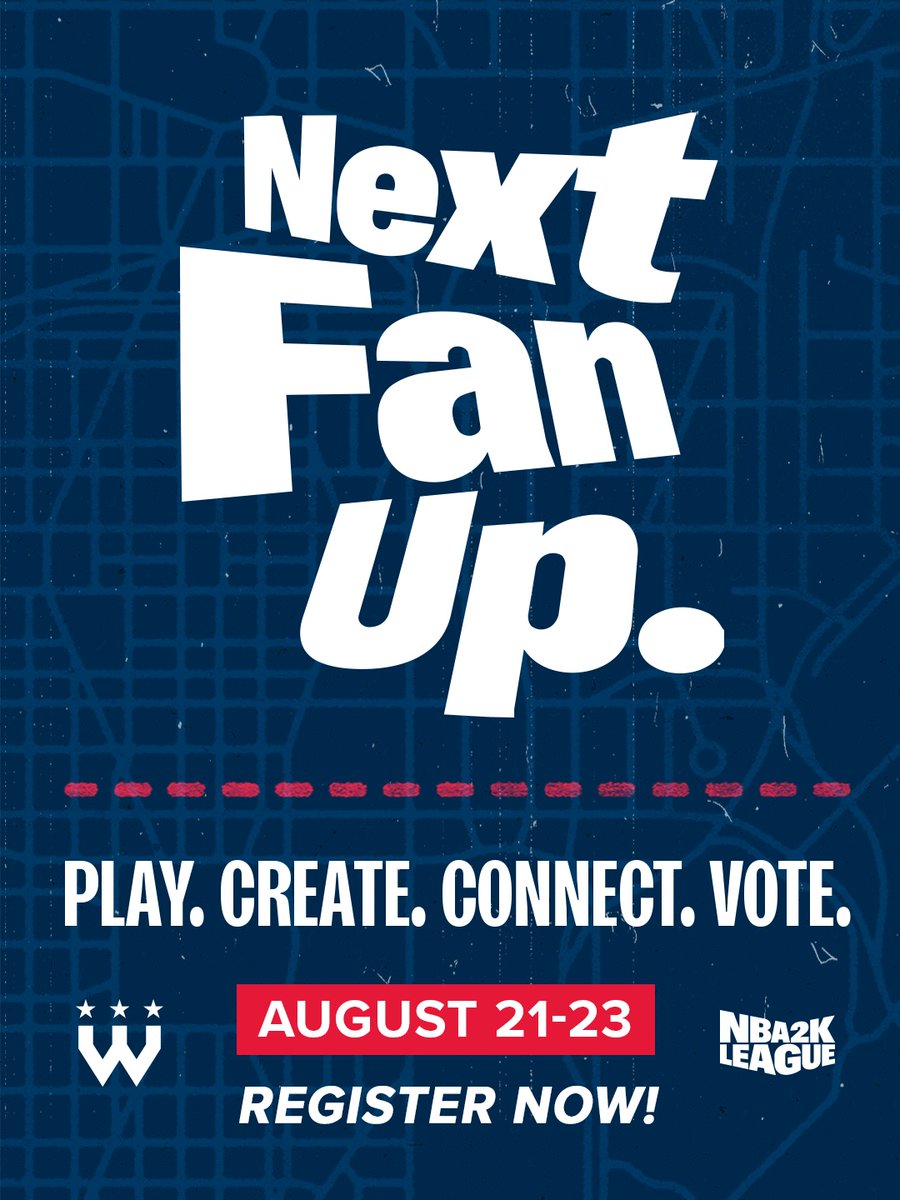 NBA2KLeague's tweet photo. Calling all Wizards fans! The District Run is HERE. Join our Discord to win prizes such as:

➖Copies of 2K27
➖Signed Anthony Davis Wizards jersey
➖Tickets to a regular season Wizards game

Rep the DMV and join Next Fan Up today: https://t.co/GthN1L8EIe https://t.co/E4FjL6Xswo