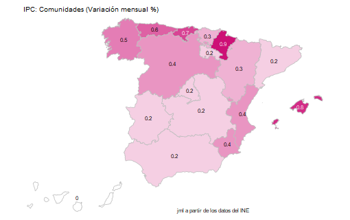 JMendezLiron's tweet photo. La #ComunidaAutonoma, en la que más aumentó el #IPC en julio respecto a junio fue #Navarra (+0,9%). Ver más: https://t.co/iAQdhMfY05 #macroeconomics #BusinessIntelligence #macroeconomia #precios #inflacion #consumo #data #ine #payInCash https://t.co/3ha6CJyNJ7