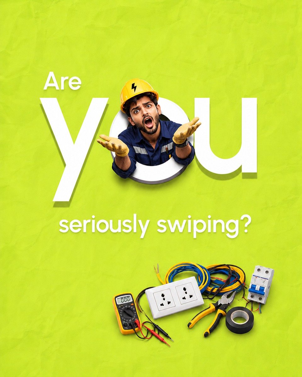 _genieeit's tweet photo. Ab swipe kar hi liya hai toh apne ghar ke electrical issues bhi solve karva lo! ⚡ 
Say goodbye to sparks, shorts, and DIY disasters. Geniee ki Electrician Services hain na aapke liye! 🛠️💡

Wish it?💫 Geniee it!🧞‍♂️

#Geniee #homeservices #explorepage #follow #swipe https://t.co/3VtnjOG5iX