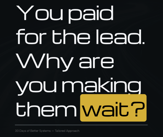 TApproachUS's tweet photo. DAY 01 / 30  Instant Lead Response
You paid for the lead.
Why are you making them wait?
A potential customer fills out your website form at 2:17 PM.
You're on a job.
Your team is busy.
Nobody responds until 5:30.
By then, they may have already called three competitors. https://t.co/uo7vQZTkQm
