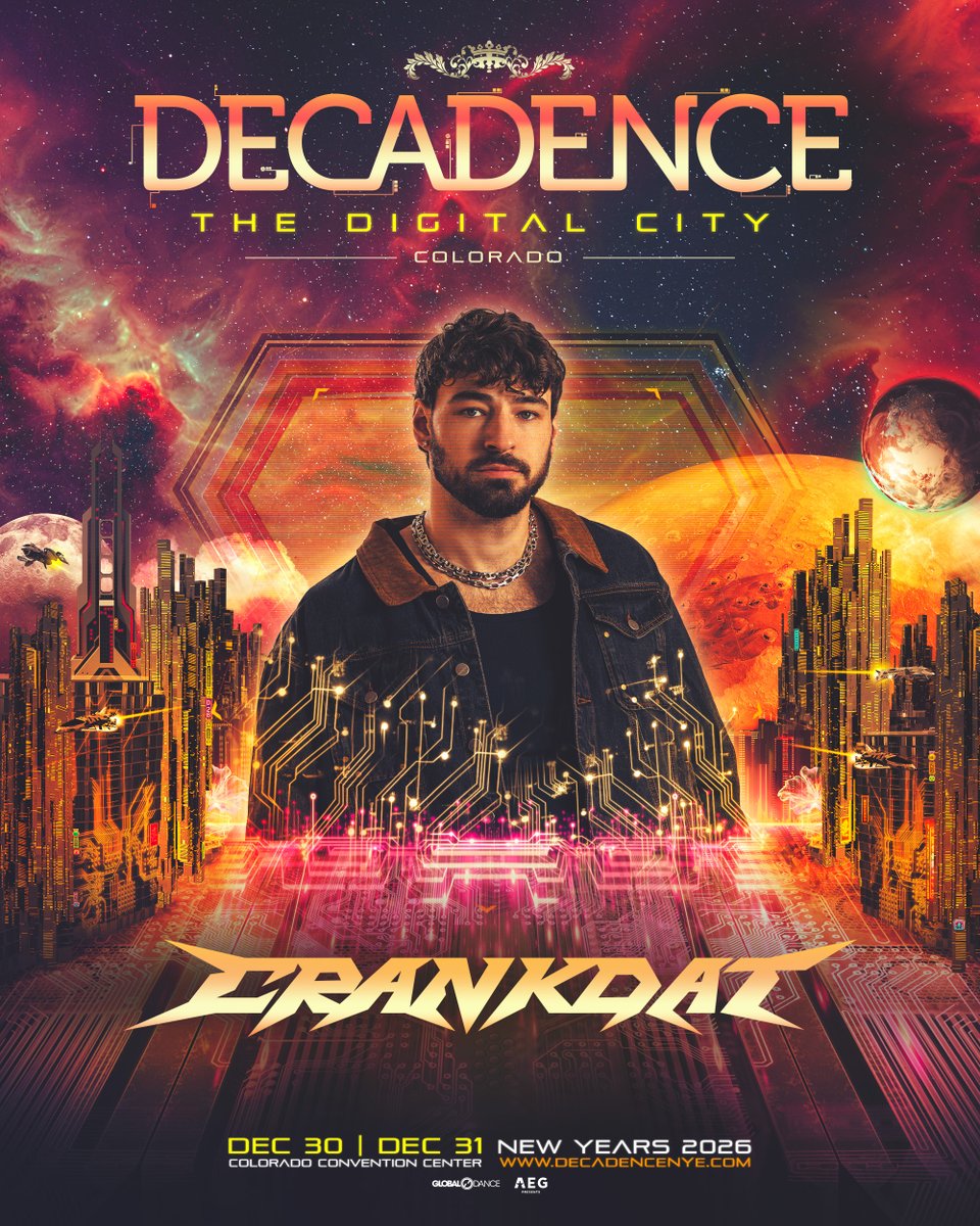 Vision1802's tweet photo. RT @DecadenceNYE: Decadence CO is about to GET CRANKED with @crankdat ⚙️ https://t.co/xGDq8hNB17