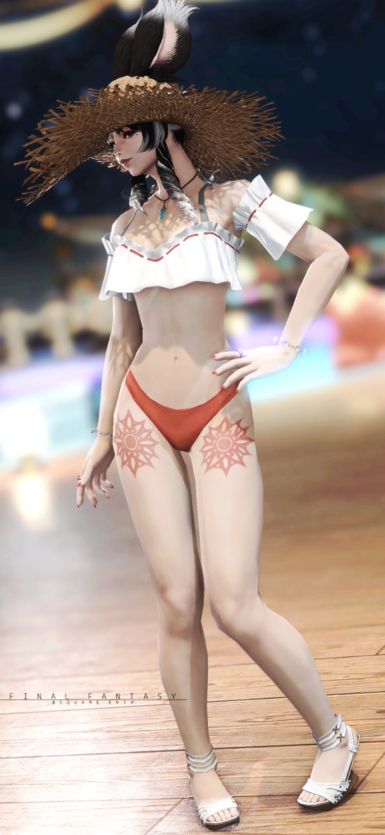 colonel_FF14's tweet photo. 水着ポージング撮るの楽しいかも～🐰 https://t.co/zKPWJPZK7d