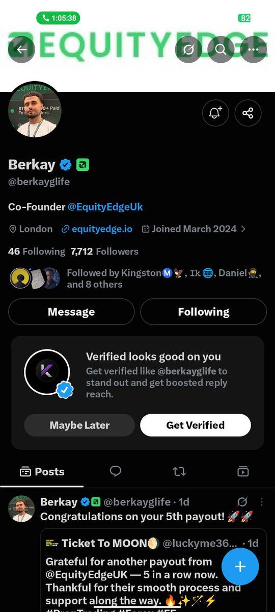 KiloRichie's tweet photo. @boijosh123 @Danieltrades @berkayglife @EquityEdgeUK All done boss ✅
Number 5 https://t.co/UJCLXYmfPR