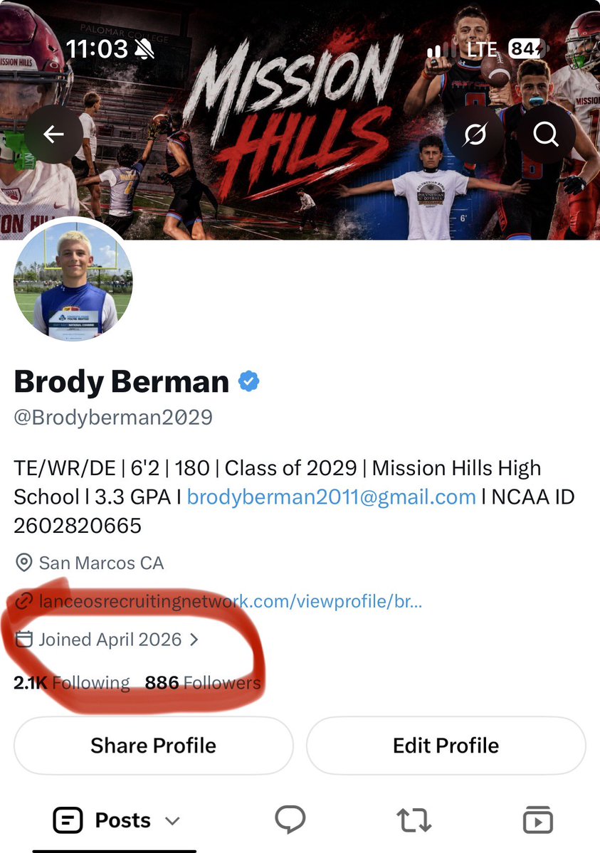Brodyberman2029's tweet photo. To all my friends out there stay safe with these email scams! Click on profile and then when they joined. 

This will show you what country they are in! I attached one who messaged me from Africa! Share

#LRN400 #LRNRECRUIT
@CoachLanceo  @CoachrunLRNeast @LANCEOSRN @LRN400 #CLASSOF2027 #CLASSOF2028 #CLASSOF2029 #CLASSOF2030 #CLASSOF2031 #CLASSOF2032 #LRN400 #STUDENTATHLETE #HSPREPS #GrowthMindset #IAMELITE #MENTORING
