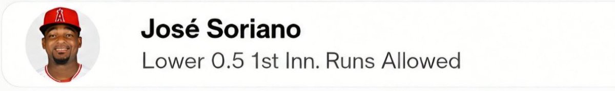 underdogpicksz's tweet photo. FREE MLB PICK 🚨
Jose Soriano U0.5 1st Inn. Runs Allowed 🧪
#PrizePicks #GamblingTwitter #NBAPicks #UnderdogFantasy #DFS #draftkings #SportsBetting #fanduel #NBA #sportsbook #underdog #NBAProps #SportsGambling #FreePicks #picks #plays #MLBPicks https://t.co/LSg2dIgWjQ