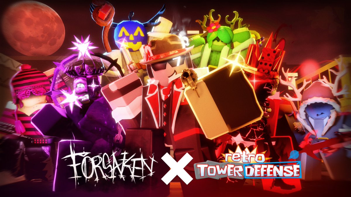 Forsaken_News's tweet photo. 🚨News🚨

Here's a look at Retro Tower Defense's side of the Forsaken collaboration!
This collaboration will include 1 new Tower (Chance), 20 Forsaken skins, 4 maps, many achievements &amp; more to be earned for free!

|https://t.co/ZpWsVoj8ib|

#Forsaken #forsakenroblox #RTD https://t.co/bBEmc5718N