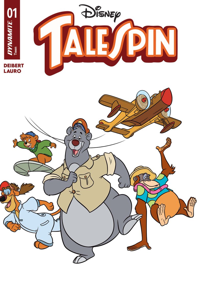 DynamiteComics's tweet photo. In stores this week, Disney TaleSpin #1 from Amanda Deibert and Carlo Lauro with covers by Cat Staggs, Carlo Lauro, animation art cover, and character design cover.
#disney #tailspin #amandadeibert #carlolauro #catstaggs
https://t.co/YNRQZDx6k9 https://t.co/cip5AU4Tmm
