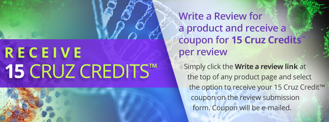 SantaCruzBio's tweet photo. Enhance your lab!  Receive 15 Cruz Credits™ for writing a review!   #Science #Antibodies #chemicals #biochem #research #rewards #biochemistry #biology #rewards https://t.co/qTuYYB9Vrz https://t.co/6Vw6IqttwQ