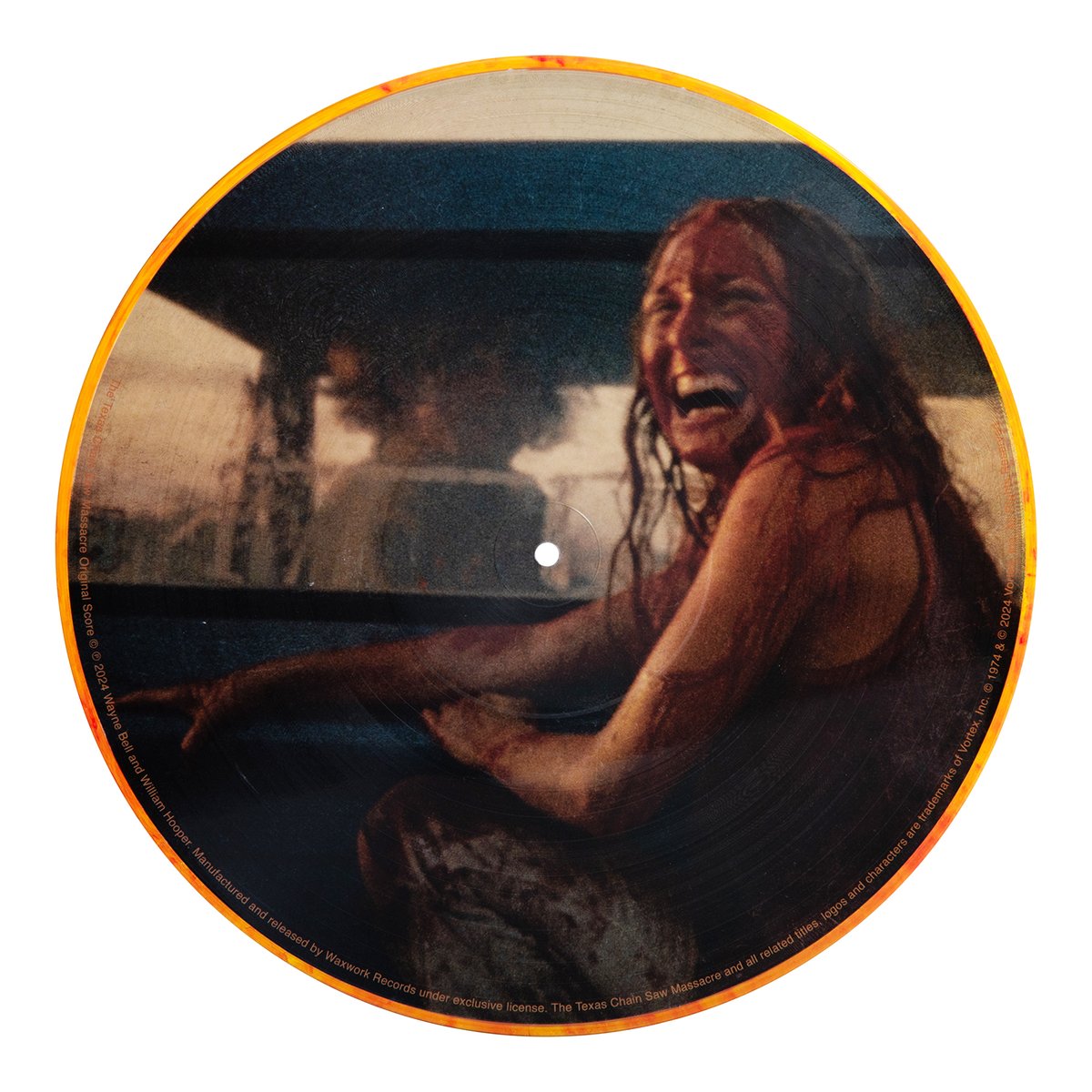 waxworkrecords's tweet photo. Available for 24 HOURS ONLY! Happy Texas Chain Saw Massacre Day! In celebration, we're thrilled to present a brand new pressing of the landmark 1974 score as a deluxe picture disc pressed using fiery-orange hand-poured vinyl! On Sale Now! https://t.co/VKO6LpJE75 https://t.co/x7Urr8vpAp