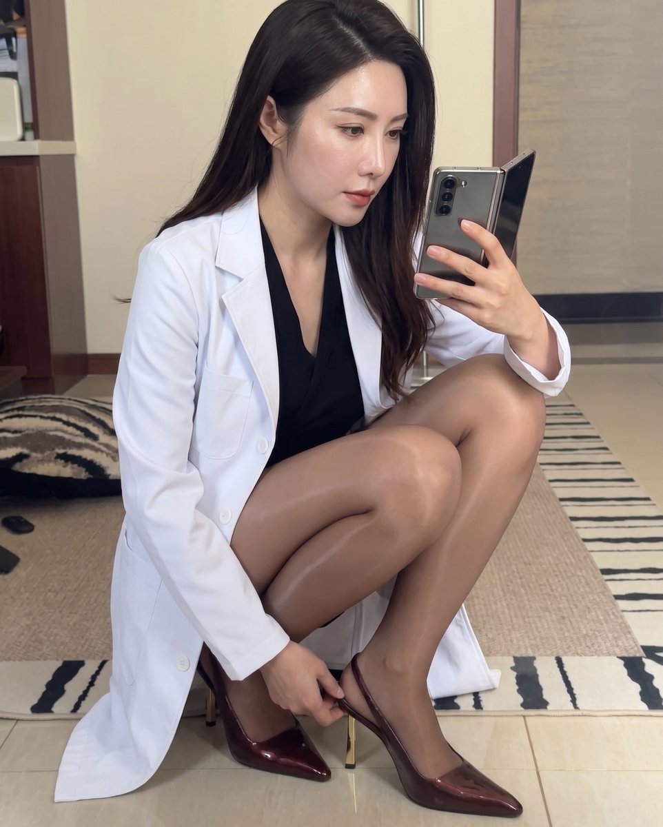 Wh2Kr2's tweet photo. 这种深咖色丝袜，在医学上我们一般称之为“静脉丛在白大褂下的美学延伸” https://t.co/ta0089G6OA