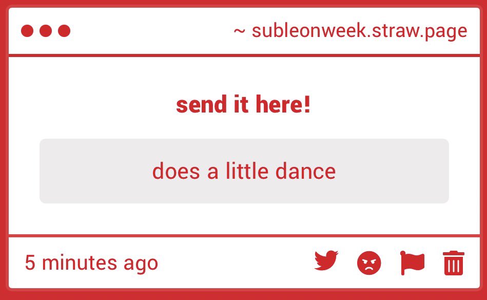 subleonweek's tweet photo. dances back https://t.co/FbWiwKfO63