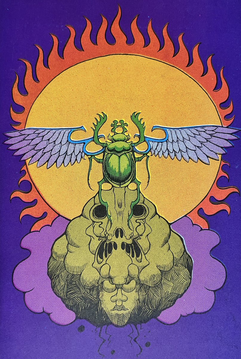 PowerCosmic13_'s tweet photo. A few pages from #GregIrons’ LIGHT from 1971. Just neat to see a great underground comix guy getting some colour for once. The book is a lot of images like these where Irons was having fun doing some psychedelic art with the pages and space he had https://t.co/irA2f5RZj8