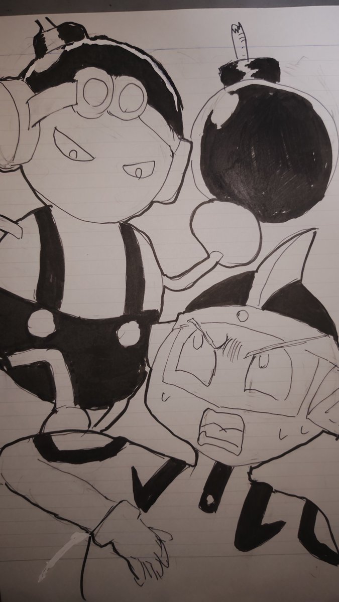 kugatel's tweet photo. かつてギャグ王を代表していた気がする２大ヒーロー　
ダイナマンとウッカリマン #ラクガキ https://t.co/4ne0JQoaC5