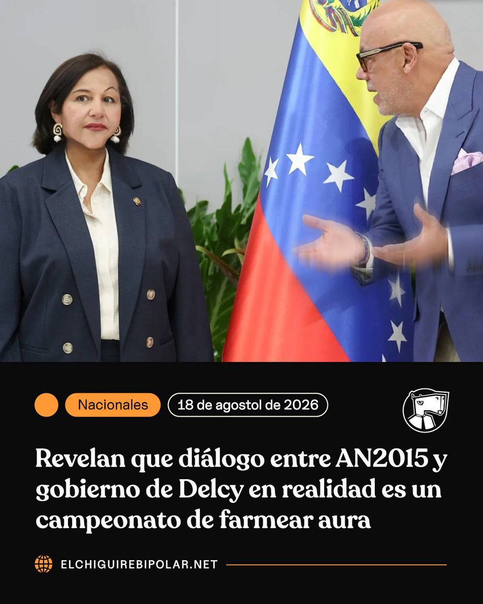 ChiguireBipolar's tweet photo. Revelan que diálogo entre AN2015 y gobierno de Delcy en realidad es un campeonato de farmear aura https://t.co/skpmRt3F4C https://t.co/KLjw97JHng