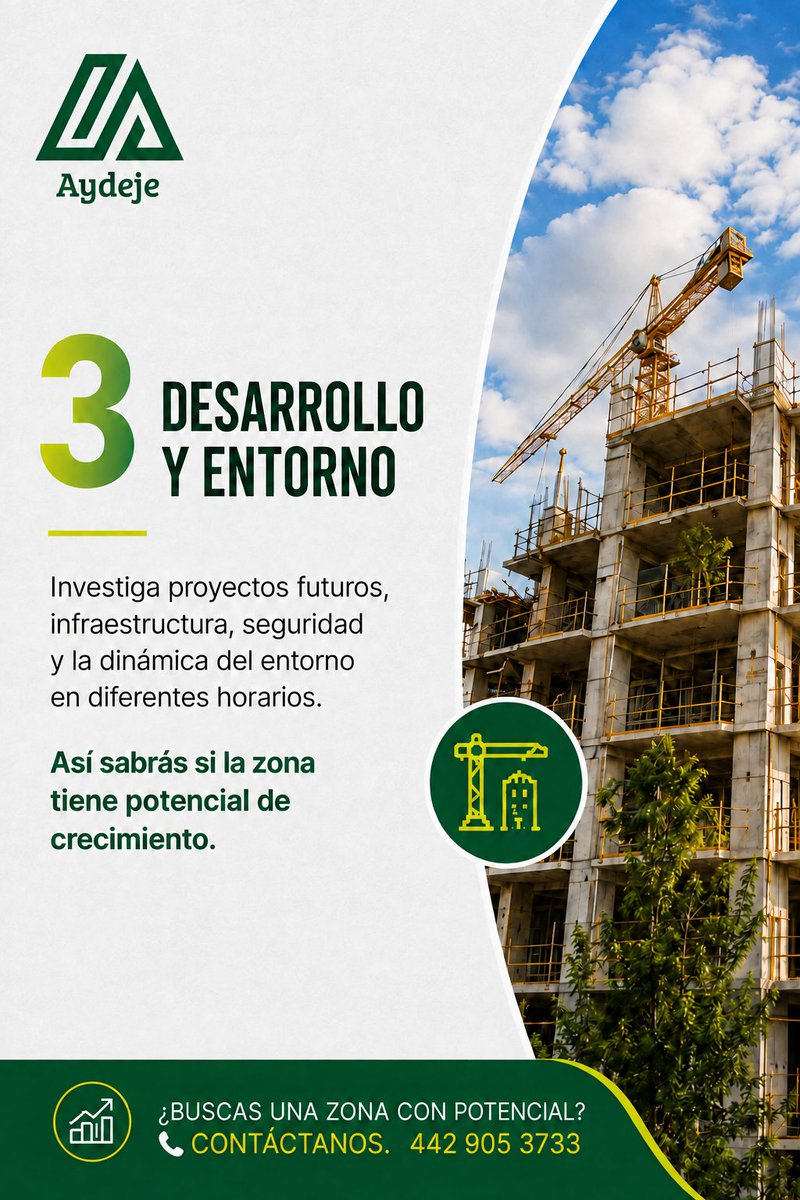 Aydeje's tweet photo. Una zona puede verse bonita, pero eso no significa que sea la mejor opción para hacer crecer tu inversión. Antes de comprar una propiedad, toma en cuenta estos tips y descubre qué debes evaluar antes de tomar una decisión.
¿Buscas una zona con potencial? 
Contáctanos. 
 #AYDEJE https://t.co/SpEYiYTECb