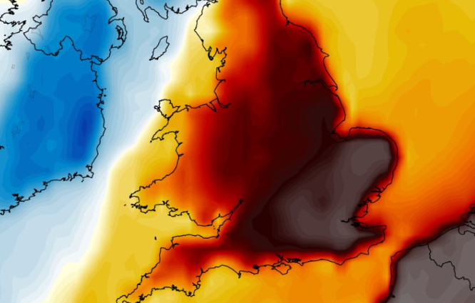 DailyMirror's tweet photo. Met Office names dates when sixth heatwave may roast UK as weather maps turn red #UKweather
https://t.co/Qtp6imGBXG https://t.co/bWIDT9kngv