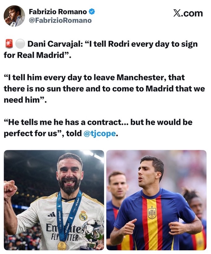 newreyreal2's tweet photo. I’m crying man, they can’t even say they didn’t want Rodri cause this was their captain twerking for Rodri in public 😭 https://t.co/s3jhAPG4uV