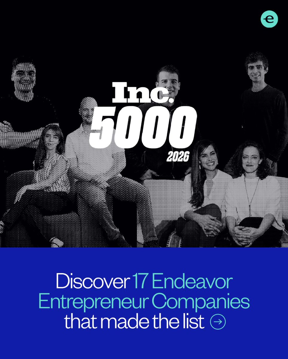EndeavorMIA's tweet photo. Seventeen companies from the #Endeavor network just made the 2026 Inc. 5000.

That list ranks the fastest-growing private companies in America.

👉 Full list here: https://t.co/zi45b58DZ6 https://t.co/0QlXrRklaD
