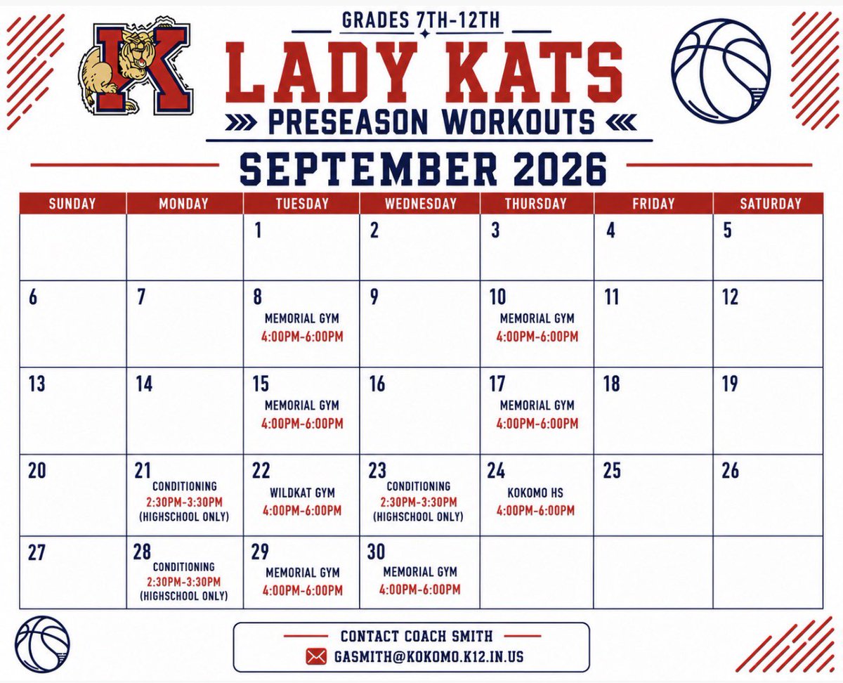 KHS_GBB's tweet photo. Calling all 7th-12th grade girls! Preseason basketball workouts begin next month. https://t.co/dWqblHTVFM