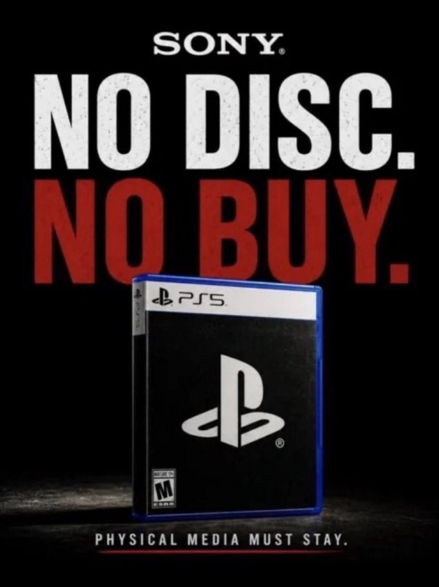FredBidart's tweet photo. @PlayStationEU #NoDiscNoBuy 💿❌
#PSBlackout August 23 > August 30 ✊
#PhysicalGamesMatter ✅
#PhysicalNeverDies 
#NoCDNoPlaystation ✊💿 https://t.co/J7fzgD0cIj