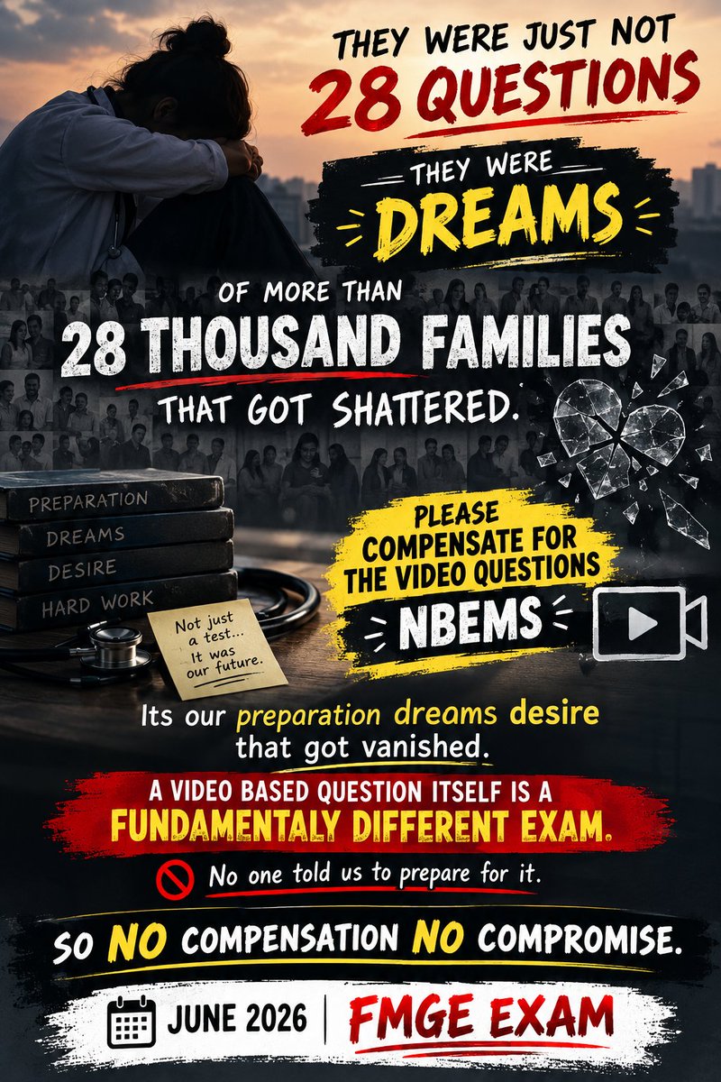 g_akhila54181's tweet photo. Justice ForFMGs #JusticeForFMGs #FMGE2026 #FMGE #FMG

#FMGStudents

#ForeignMedicalGraduates #FMGDoctors #FMGEJustice #FMGJustice #FMGEStudents #FMGEExam #FMGE2026Justice #FMGEGraceMarks

#CompensatoryMarks https://t.co/OPhPAfMbTq