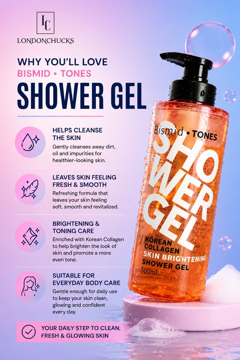 bismiduk's tweet photo. BISMID TONES SHOWER GEL ✨

Upgrade your shower routine with Bismid Tones Korean Collagen Shower Gel 🧡

🛍️ Shop now: https://t.co/ckdiMax5Rp
📞 +234 906 386 9574 | +44 7939 188 992
📲 Instagram: @londonchucksbeautystore

#BismidTones #ShowerGel #Londonchucks #Davido #WithYou https://t.co/dEYoRUpn8m