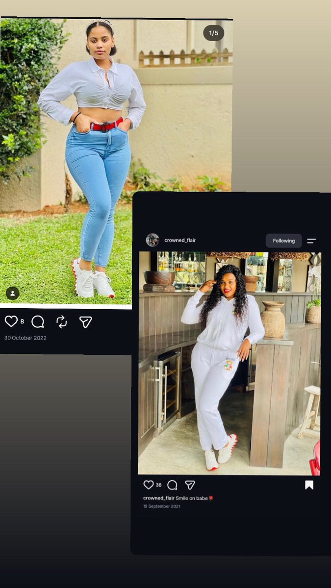 SA_gossiplab's tweet photo. Leleti Nkosi’s fashion choices have drawn attention we noticed similarities between some of her looks and outfits previously worn by her husband’s ex-wife.

The comparisons appear particularly noticeable when it comes to footwear, with Nkosi having been seen wearing shoes similar to those previously worn by her husband’s former wife. The similarities have sparked questions about whether the matching looks are coincidental or reflect a shared sense of style