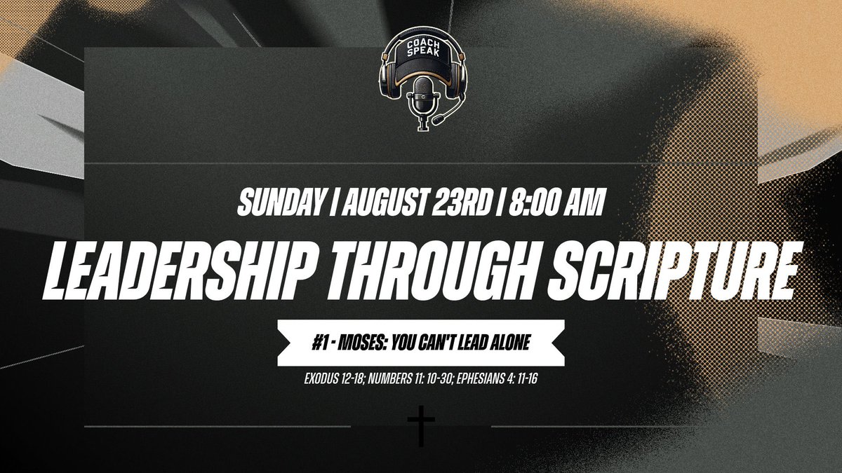 coachspeak_pod's tweet photo. We’re excited to introduce something new to Coach Speak: Leadership Through Scripture. 🙏

Last week, we shared a little about our desire to use this platform for something beyond the X’s and O’s. As coaches, we’re called to lead, and we believe some of the greatest lessons on leadership can be found in Scripture.

Leadership Through Scripture will be a new series we release each Sunday during the season where we study God’s Word and have honest conversations about what it teaches us about leadership, relationships, adversity, culture, accountability, and the responsibility we have to the people we lead.

This series is for coaches of ALL sports and ALL levels. And it is in addition to our normal Coach Speak episodes, our regular Tuesday releases aren’t going anywhere.

Our first episode drops Sunday, August 23rd at 8:00 AM.
Episode #1 - Moses: You Can’t Lead Alone

Before each episode, we’ll post the Scripture we’ll be studying so you can read, study, and reflect on it before joining the conversation.

📖 This week’s reading:
Exodus 12–18
Numbers 11:10–30
Ephesians 4:11–16

And coaches, we need your help! Please share this and spread the word. Send it to your staff, another coach, or anyone you believe would benefit from growing as a leader through God’s Word.

We’re excited to see where God takes this.