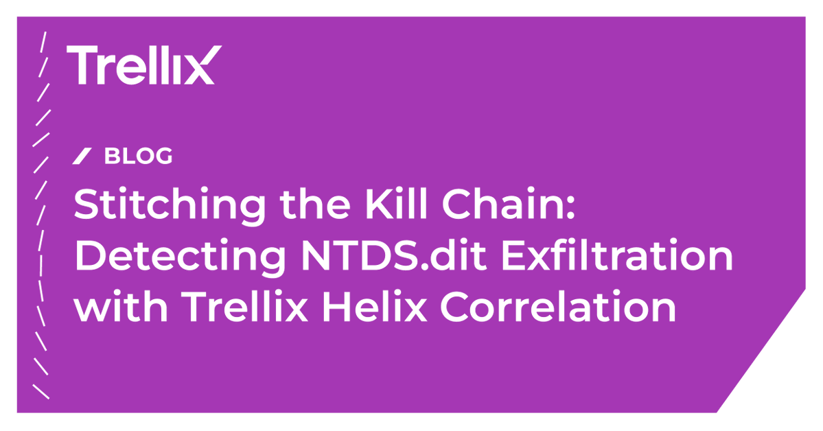 TrellixARC's tweet photo. Adversaries change tools, but techniques don't. 🚨 See how @Trellix Helix correlates cross-vector telemetry to detect NTDS.dit theft and stop domain takeover:  https://t.co/zlsOQ2Pw3j https://t.co/jr65fd69RB