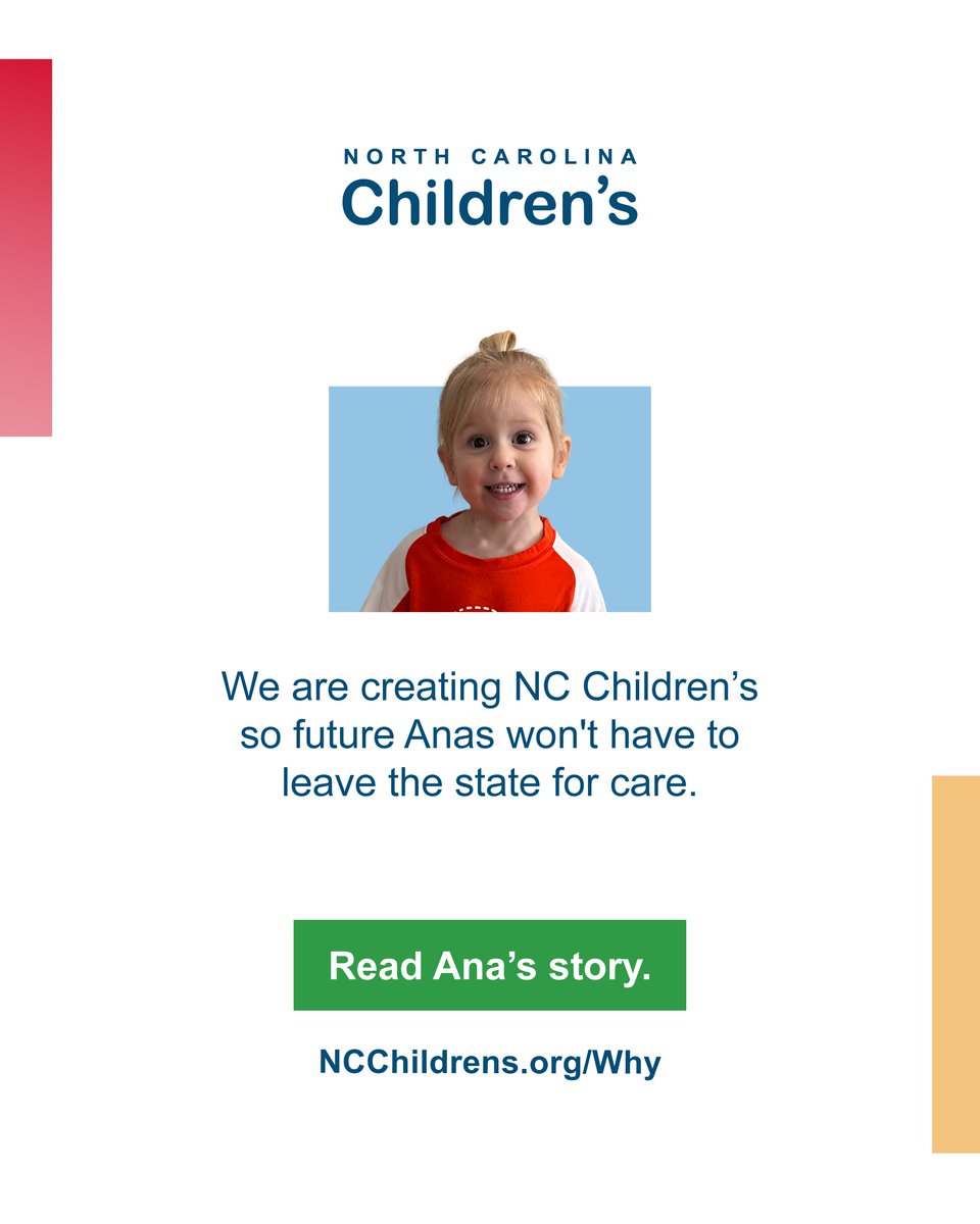 NCChildrens's tweet photo. No family should have to leave North Carolina to save their unborn child. But Ana’s family did.  
 
And it worked because Ana is a happy, healthy toddler. 
 
We are creating NC Children’s so future Anas won't have to leave the state for care. 

🔗 https://t.co/OLy6LKlS7d https://t.co/3yCyzFe6Zv