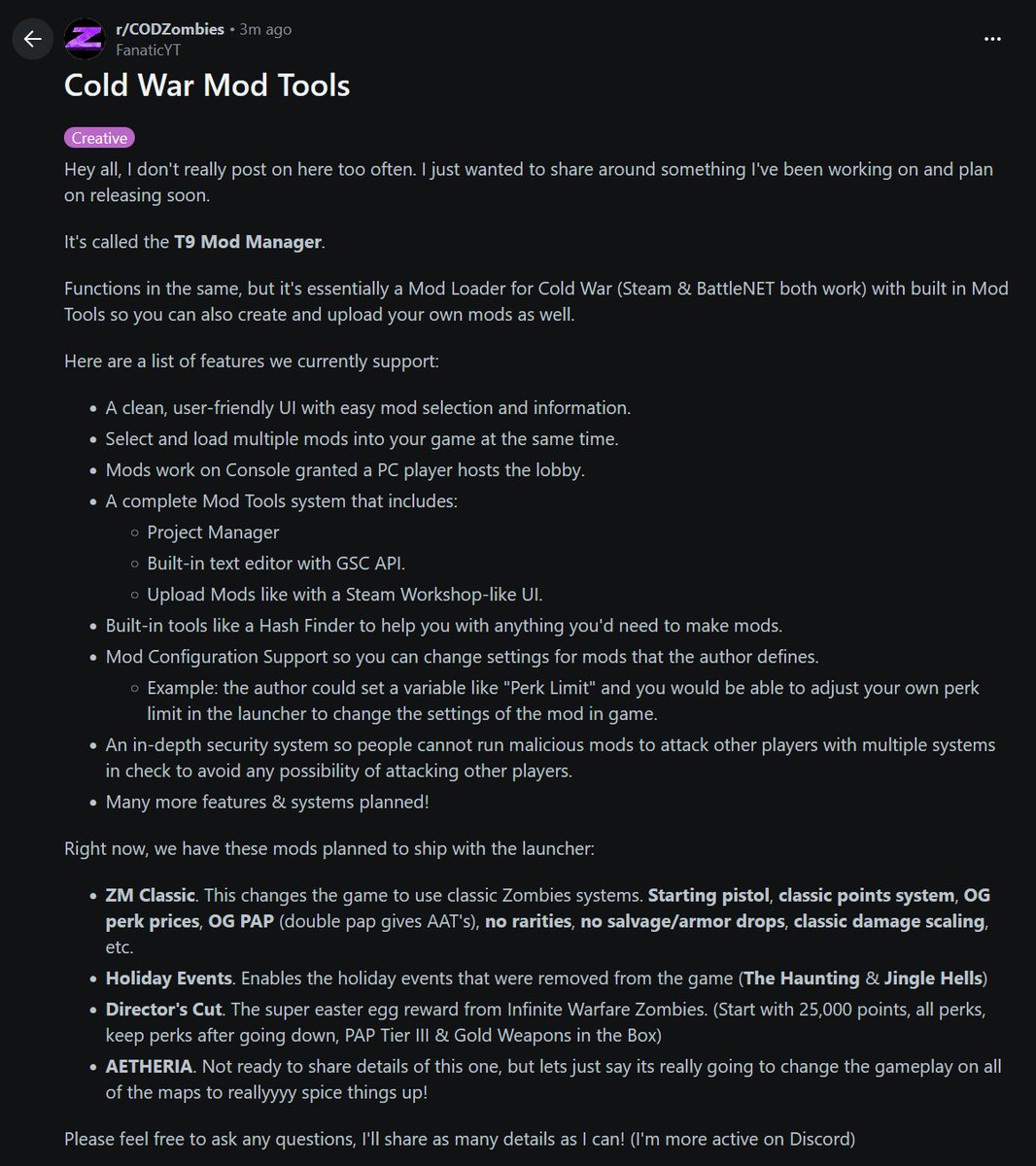 FanaticSoftware's tweet photo. Shared a few more details about T9 Mod Manager on Reddit, here are those as well as some images of the Mod Managers new look! (in the replies) https://t.co/iepQ7sN1bc